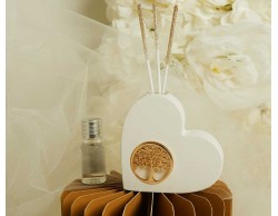 Bomboniera Matrimonio Claraluna 2026 Diffusore Claraluna Cuore Bianco con Albero della Vita Oro