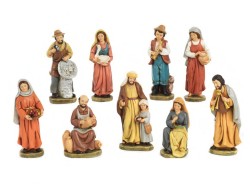 Set di 9 Figurine Presepe in Resina