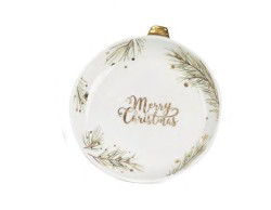 Piattino Natalizio per Albero di Natale in Porcellana diametro 18 cm con Gift Box