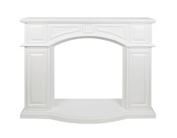 Camino in Legno Natalizio Bianco 122x29,5xh.100 cm - Eleganza e Atmosfera per le Feste