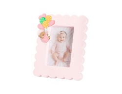 Bomboniera Harmony PORTA FOTO LEGNO SPESSORATO GIRL CON ORSETTO CON BOX E FAZZOLETTO su Bomboniere Dolci Emozioni