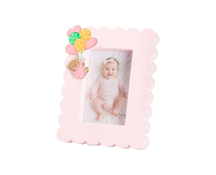 Bomboniera Harmony PORTA FOTO LEGNO SPESSORATO GIRL CON ORSETTO CON BOX E FAZZOLETTO su Bomboniere Dolci Emozioni