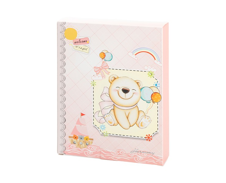 Bomboniera Harmony PORTA FOTO LEGNO SPESSORATO GIRL CON ORSETTO CON BOX E FAZZOLETTO su Bomboniere Dolci Emozioni
