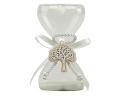 Bomboniera Harmony clessidra con albero della vita bianca