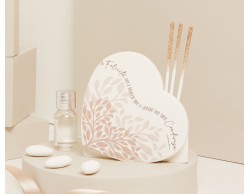 BOMBONIERA MATRIMONIO CLARALUNA DIFFUSORE DECORO CUORE ROSA