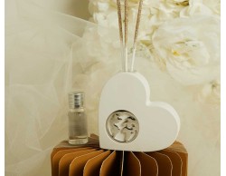 Bomboniera Matrimonio Claraluna 2026Diffusore Claraluna Cuore Bianco con Mondo silver