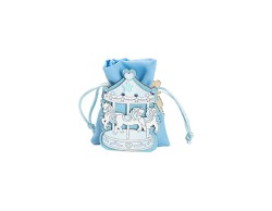 Harmony SCATOLINA PORTA CONFETTI GIOSTRINA CELESTE CON SACCHETTO