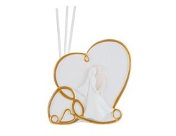 Bomboniera matrimonio Profumatore Sposi in Resina con Dettagli Dorati