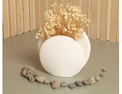 Bomboniera Matrimonio  Claraluna Vaso tondo grande più fiori