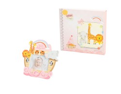 Bomboniera Harmony PORTA FOTO LEGNO GIRL ARCA DI NOE CON BOX E FAZZOLETTO