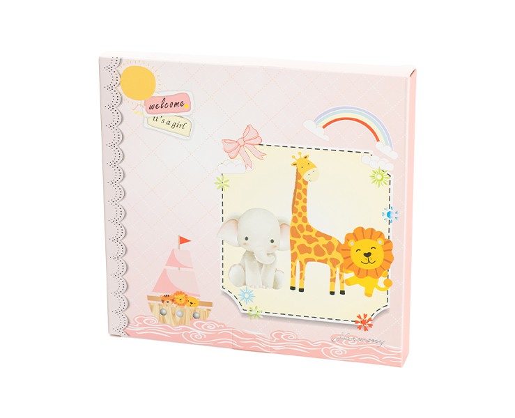 Bomboniera Harmony PORTA FOTO LEGNO GIRL ARCA DI NOE CON BOX E FAZZOLETTO su Bomboniere Dolci Emozioni