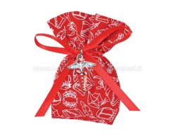 Bomboniera Laurea Architettura ciondolo in bagno argento caduceo smaltato con sacchetto