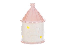 Bomboniera battesimo Giostrina LED in Porcellana Rosa