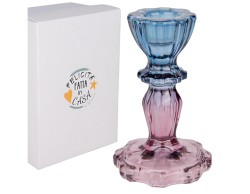 Bomboniera Matrimonio Portacandela in Vetro Colorato Sfumato Purple e Blue Etiemme