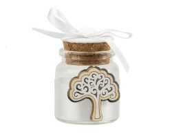 Sacchetto harmony 2024 barattolINO VETRO CON APPLICAZIONE ALBERO DELLA VITA