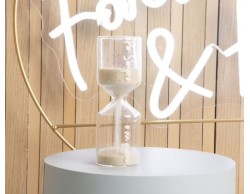 Bomboniera Matrimonio Claraluna clessidra con sabbia bianca piccola