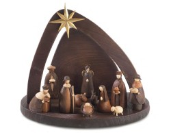Capanna per Presepe in Resina con Set di 11 Personaggi