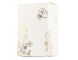 Bomboniera Matrimonio Harmony scatola in porcellana bianca grande decalco rose con candela profumata su Bomboniere Dolci Emozioni