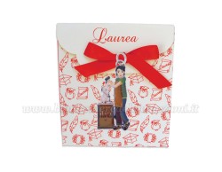 Bomboniera Laurea scultore uomo - Ciondolo in bagno argento Smaltato con Scatola