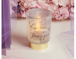 Bomboniera Matrimonio Claraluna 2026 Lampada LED Claraluna con Decoro Mondo e Base Dorata