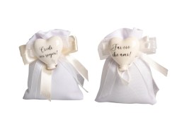 SACCHETTO MAGNETE PALLONCINO CUORE PORCELLANA CON FRASI ASSORTITO IN 2 MODELLI