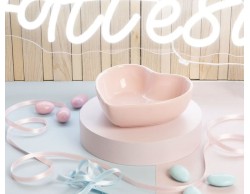 Bomboniera Comunione Battesimo  Cresima Claraluna ciotola cuore rosa