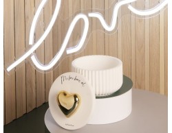 Bomboniera Matrimonio Claraluna scatola con cuore oro grande