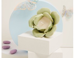 Bomboniera Claraluna Candela Rosa in Porcellana verde