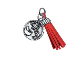 Bomboniera Laurea Farmacia ciondolo farmacia nappa rossa in bagno argento con sacchetto opzionale