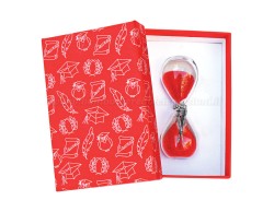 Bomboniera Laurea Medicina clessidra con ciondolo siringa termometro