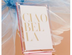 Bomboniera Battesimo Claraluna Portafoto Piccolo Rosa in plexiglass