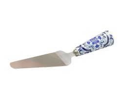 Bomboniera Matrimonio Harmony pala torta con manico porcellana decalco maiolica blue