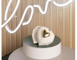 Bomboniera Matrimonio Claraluna scatolina cuore più cuore oro