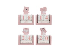 Bomboniera battesimo Le Stelle DATARIO LEGNO ROSA ASSORTITO IN  4 MODELLI