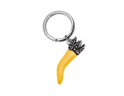 Portachiavi Corno corona smaltato giallo