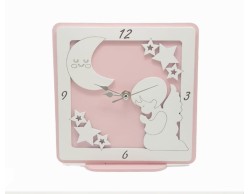 Bomboniera Battesimo mariella martini bambina Sveglia con angioletto grande