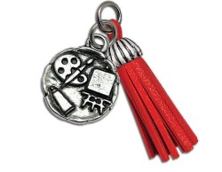 Bomboniera Laurea ciondolo belle arti con nappa rossa