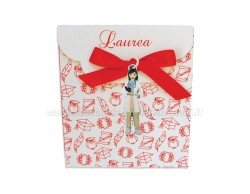 Bomboniera Laurea Medicina Ciondolo in bagno argento medico donna smaltato con scatolina portaconfetti