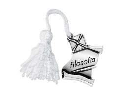 Bomboniera Laurea pergamena con tocco Filosofia con Nappina Bianca