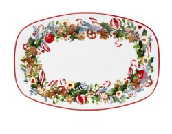 Vassoio Ovale Natalizio in Porcellana 30x20,5 cm - Eleganza e Decorazioni Festive