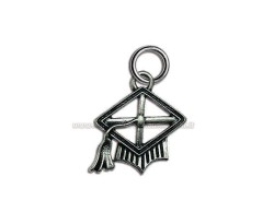 Bomboniera Laurea Ciondolo tocco in Metallo Argentato - Bomboniera Made in Italy