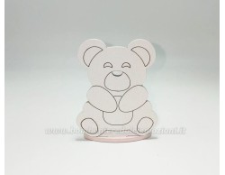 Bomboniera nascita e battesimo mariella martini profumino orsetto bianco e rosa