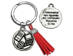 Bomboniera laurea informatica portachiavi con scatola