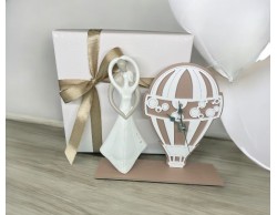 Bomboniera Matrimonio Mariella Martini Orologio Mongolfiera con Abraccio Sposi