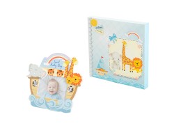 Bomboniera Harmony PORTA FOTO LEGNO BOY ARCA DI NOE CON BOX E FAZZOLETTO