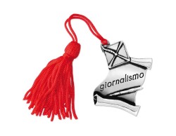 Bomboniera Laurea pergamena con tocco Giornalismo con Nappina Rossa