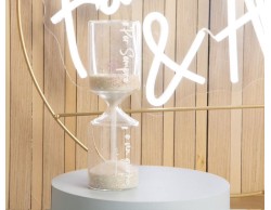 Bomboniera Matrimonio Claraluna clessidra con sabbia bianca grande