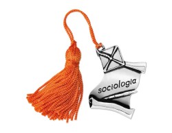 Bomboniera Laurea pergamena con tocco Sociologia con Nappina Arancione