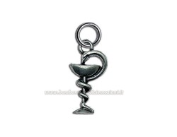 Bomboniera Laurea Ciondolo farmacia in Metallo Argentato - Bomboniera Made in Italy