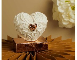 Bomboniera Claraluna 2026 Cuore in Gesso su Base Oro Rosa